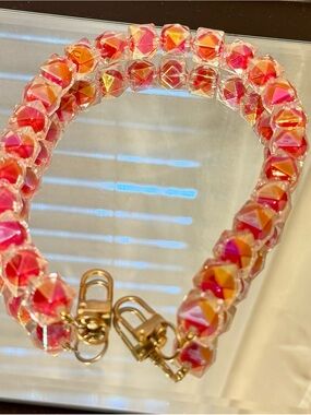 New Red Crystal Pearls Bag Chain